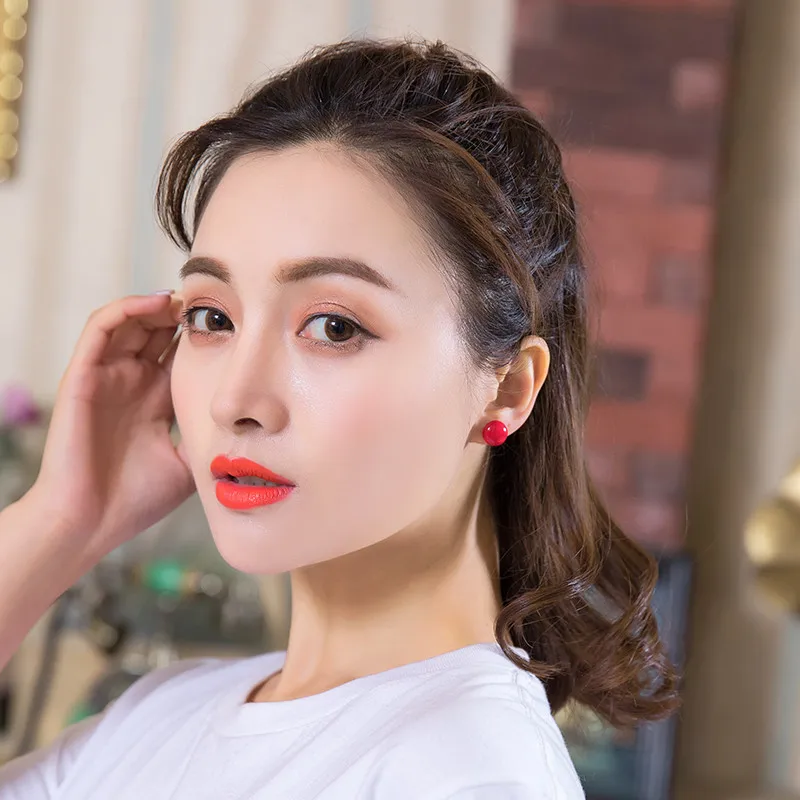 Pearl Stud Earring Simple Classic Design Round 10mm 12mm For Fashion Women 2022 New Year Jewelry Gifts