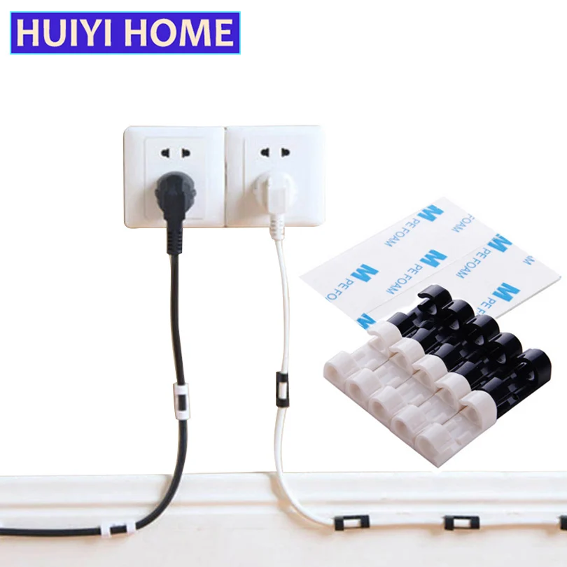 

Wire Storage Clips 20 pcs House Wire Holders Wall Cable Clips Buckle Organizer Data Line Finishing Clamp Storage Racks EGN605