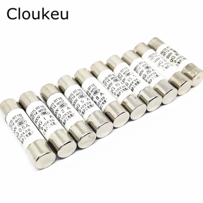 

5Pcs 10*38 Fast blow Ceramic Fuse 10x38mm Fuse 380V 500V 0.5A 1A 2A 3A 4A 5A 6A 8A 10A 16A 20A 25A 32A 40A RO15 RT18 RT14