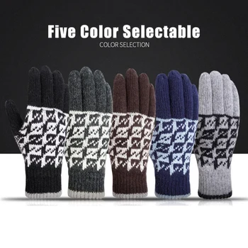 

Knitted Motorcycle Gloves Women Men Unisex Wool Acrylic Thermal Full Finger Wrist Length Handwear Cold Weather Accessories New