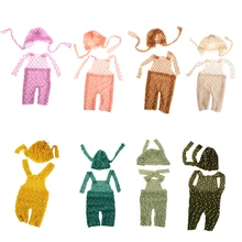 Вязаный реквизит для фотосессии; Детская Вязаная Мягкая мохеровая шапочка; шапочка и брюки; костюм для новорожденных; реквизит для фотосессии