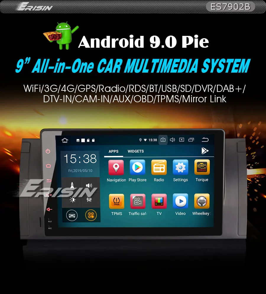 Cheap 9" Android 9.0 Pie OS Car Multimedia GPS Radio for BMW E39 M5 1999-2003 & E39 1995-2003 & E38 1994-2001 & BMW X5 E53 2000-2007 1