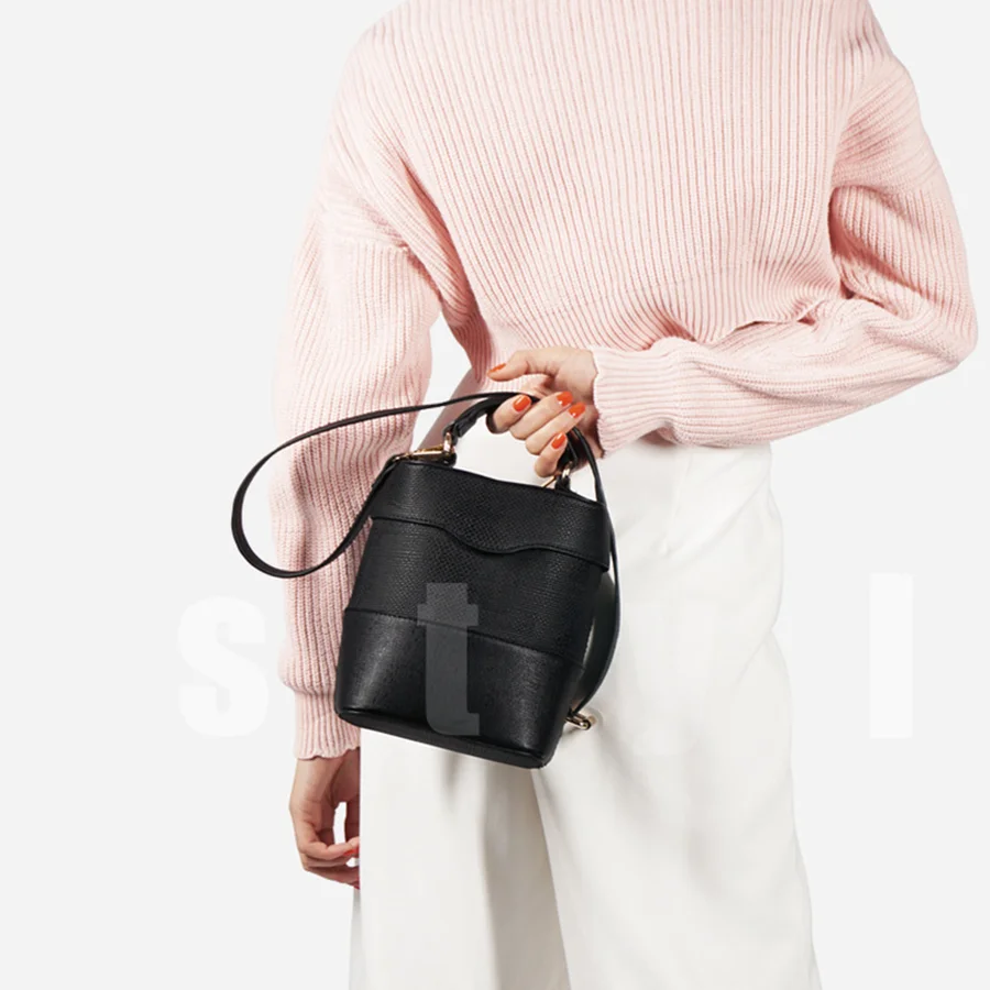 

Casual Solid Color Women's Handbags Cylindrical Plaid Women Shoulder Messenger Bags for Woman Totes Ladies Purses Crossbody Bag