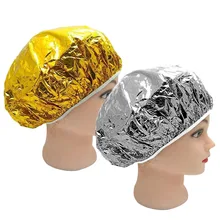 1 Uds. Tapa de papel aluminio desechable salón impermeable tapones de aceite elásticos para el cabello tapa de ducha portátil Protector capilar accesorios de salón(China)
