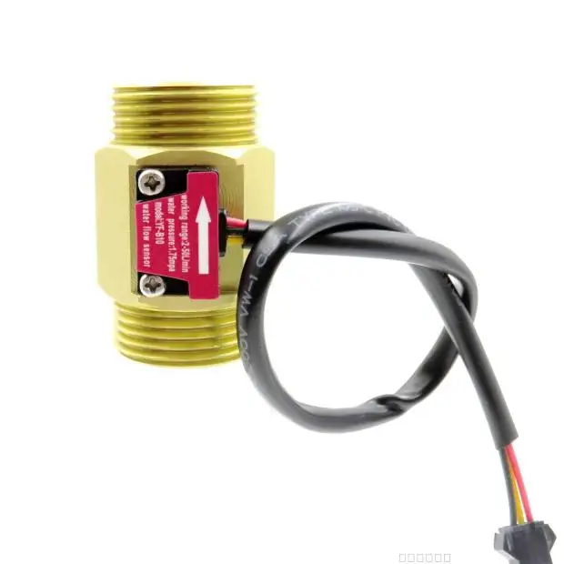 Sensor de Fluxo Turbina de Água Medidor de Medidor de Vazão Yf b10 g1 1 Polegada Dn25 Diesel Latão Efeito Hall da Turbina 2 50l e min