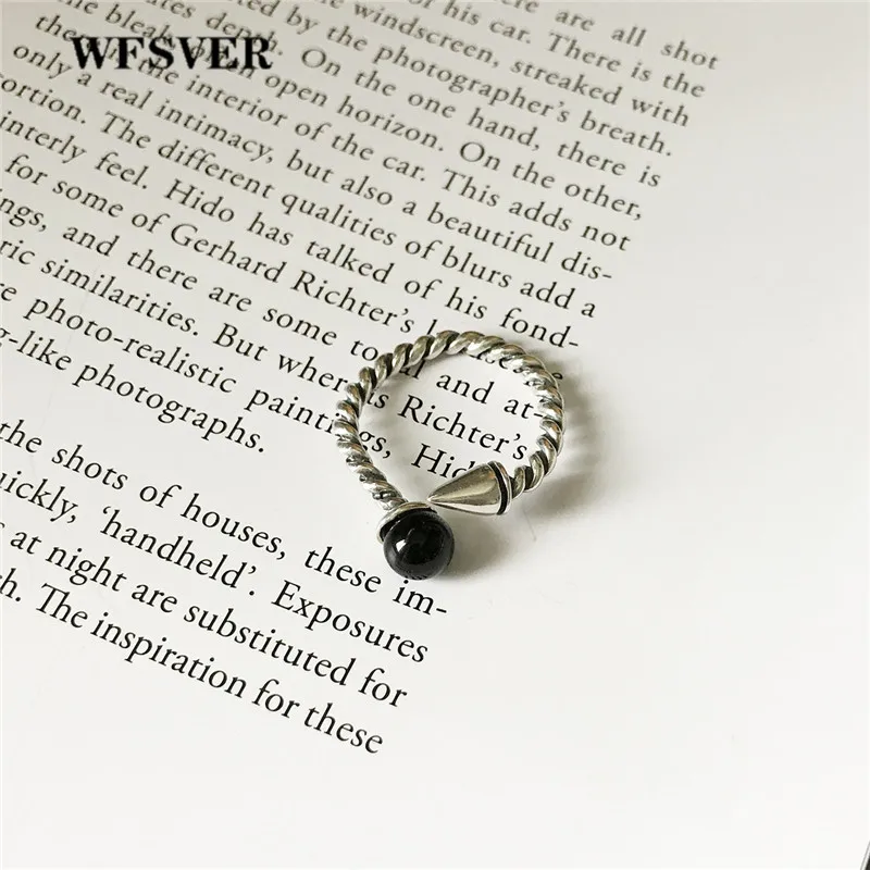 WFSVER корейский стиль кольцо из стерлингового серебра 925 для женщин шуруп дизайн с