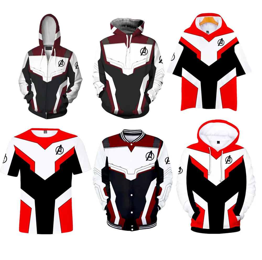 The Avengers Endgame Quantum Realm Cosplay Costume Hoodies Men Zip Up Hooded Sweatshirt Polyester adult Kid Jacket Clothing