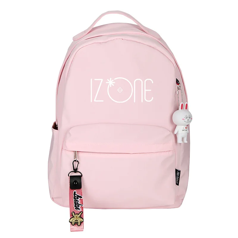 Женский рюкзак Kpop с принтом IZONE IZ * ONE милый розовый нейлоновый школьный ранец