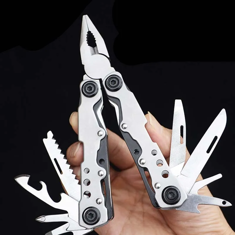 Venta caliente portátil plegable alicates de acero inoxidable destornillador archivo defensa Stinger de herramientas tácticas defensa personal