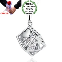 OMHXZJ Wholesale jewelry Square woman man Love Cube kpop fashion 925 sterling silver pendant Charms PE42 ( NO Chain Necklace )