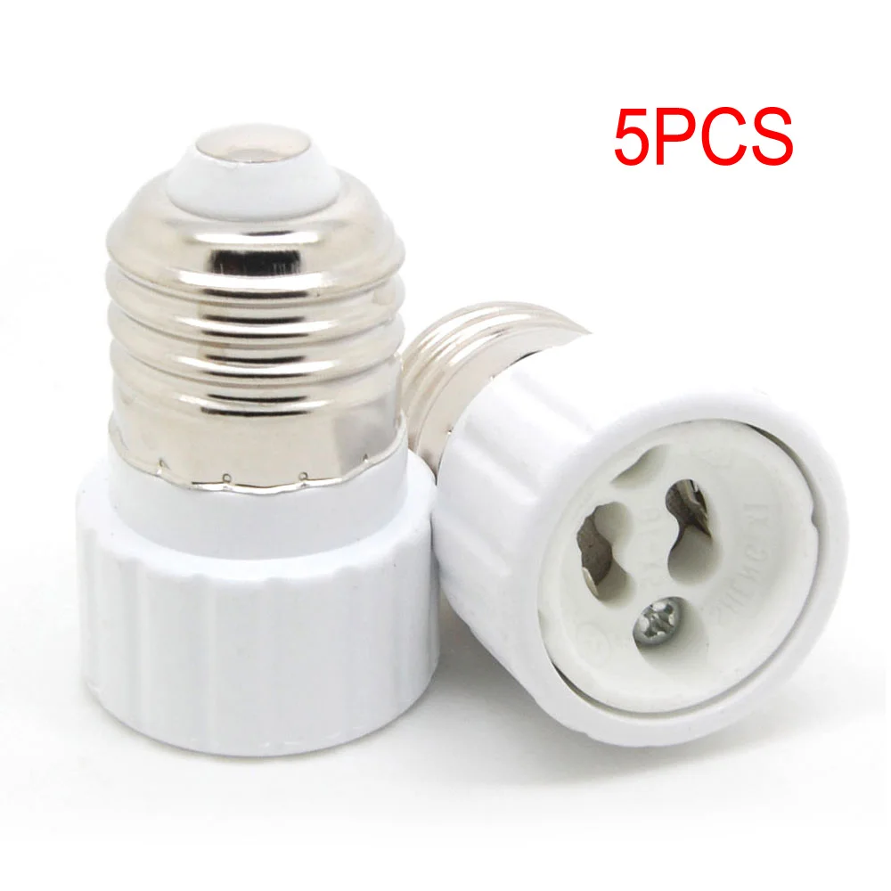 5Pcs E27 E26 to GU10 Light Bulb Socket Screw base LED lamp Adapter Converter with High-quality Material Holder 5Pcs E27 E26 to GU10 Light Bulb Socket Screw base LED lamp Adapter Converter with High-quality Material Holder