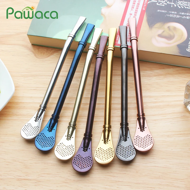 

Stainless Steel Drinking Straw Filter Spoon Reusable Metal Drink Straw Strainer for Drinking Tea Yerba Mate Straw Bar Accessory