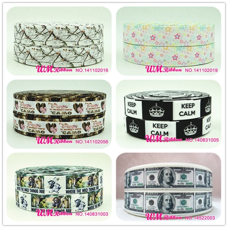 

Q&N ribbon 7/8inch 22mm cartoon money print grosgrain ribbons webbing for hairbow and headband 50yds/roll free shipping