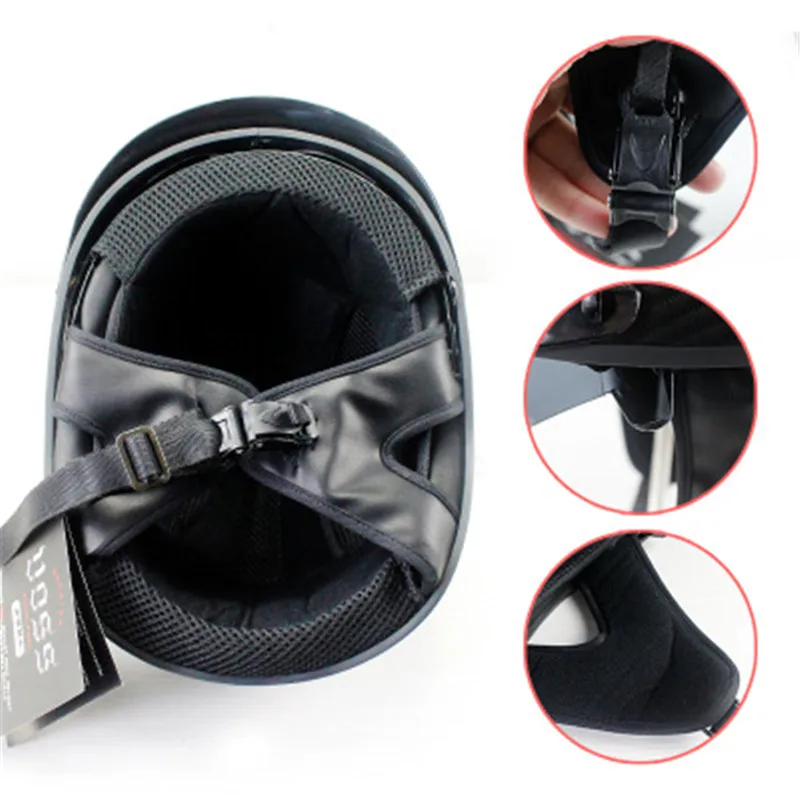 German Pure Carbon Fiber Half Face Motorcycle Helmet Dot Approved Light Weight Open Face Helmet With Inner Sungalsses