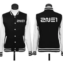 2NE1 Корея KPOP куртка худи с логотипами флисовое пальто бейсбольная форма k-pop 2NE1 толстовки осень зима moletom кофта с капюшоном