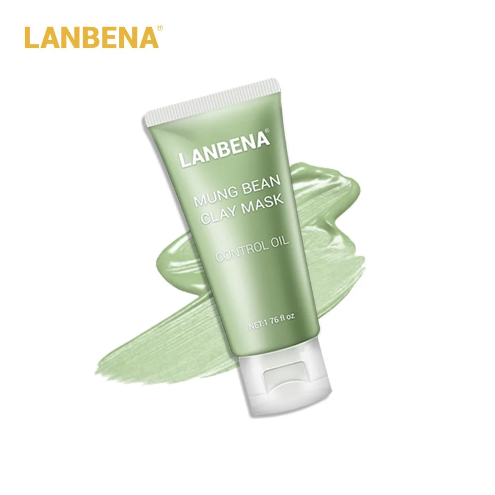 Green bean LANBENA глина для лица 4 типа маска бамбуковый уголь черника Роза глубокое очищение удаление жира сужает поры Питательный Уход за кожей TSLM2 - Цвет: Green bean
