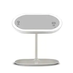 360 Вращающийся рабочий стол зеркало Сенсорный экран макияж светодиодный огни Профессиональный Красота Регулируемая столешница