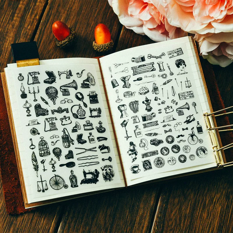 

Retro Groceries Rub On set for Scrapbooking DIY Projects/Photo Album/Card Making Crafts