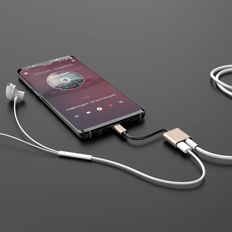 

Suitable for xiaomi earphone adapter type-c to 3.5Letv charging, listening to music and eating chicken two in one is suitable fo