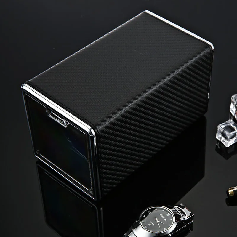 

New Arrival Black Automatic Single Watch Winder Jewelry Watch Display Box Case Rectangle Mute Box Rectangle Mute Box For Watches