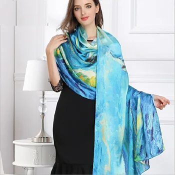 

100% Silk Shawls Pashmina Flower Print Extra large Long 2019 Women Fashion Brand Pure Silk Scarf Wrap Shawl Femme Red Scarfs
