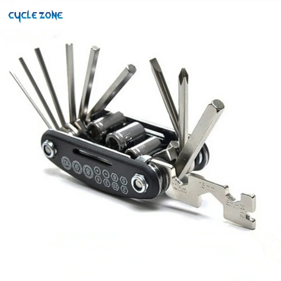 cheap 16 in 1 Mountain Bicycle Tools Sets Bike Bicycle Multi Repair Tool Kit Hex Spoke Wrench Mountain Cycle Screwdriver 8 9 10 mm