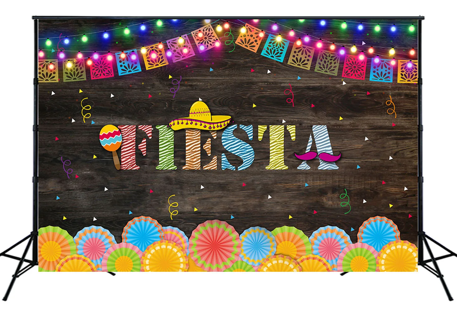

Mexican Fiesta Theme Backdrop Mexico Party Background Wood Wall Paper Flowers Photo Pictures Birthday Baby Shower Banner W-1960