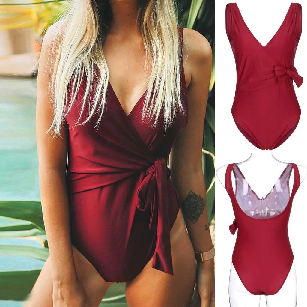 red slimming swimsuit