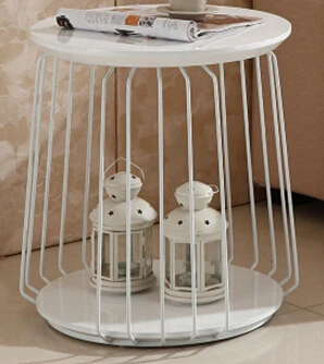 Stainless steel metal assembled marble toughened glass small tea table.Coffee Tables
