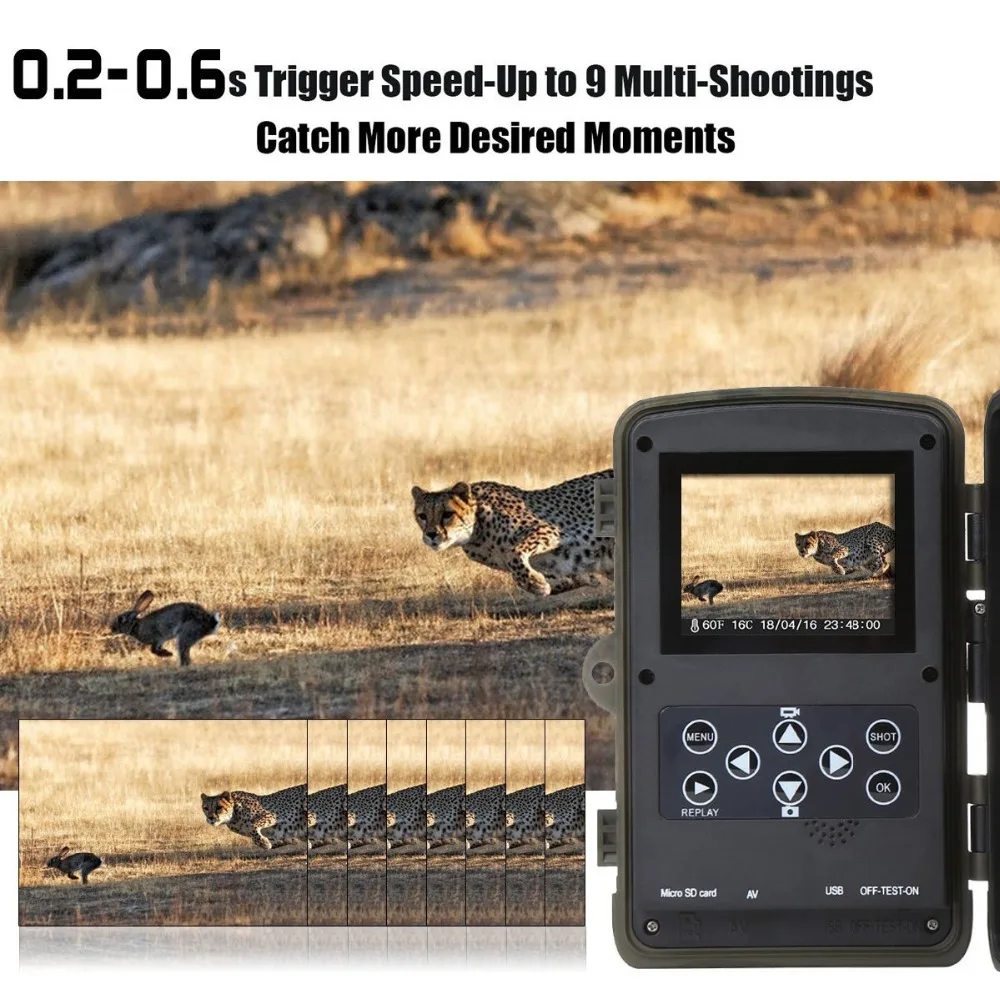 Câmera de Caça Câmeras de Vigilância ao ar Livre da Vida hd do Jogo da Trilha da Visão Noturna Baixo Brilho Infravermelho Selvagem Armadilha Caçador 12mp 1080 p 5 Câmera de caça 12mp 1080 p hd