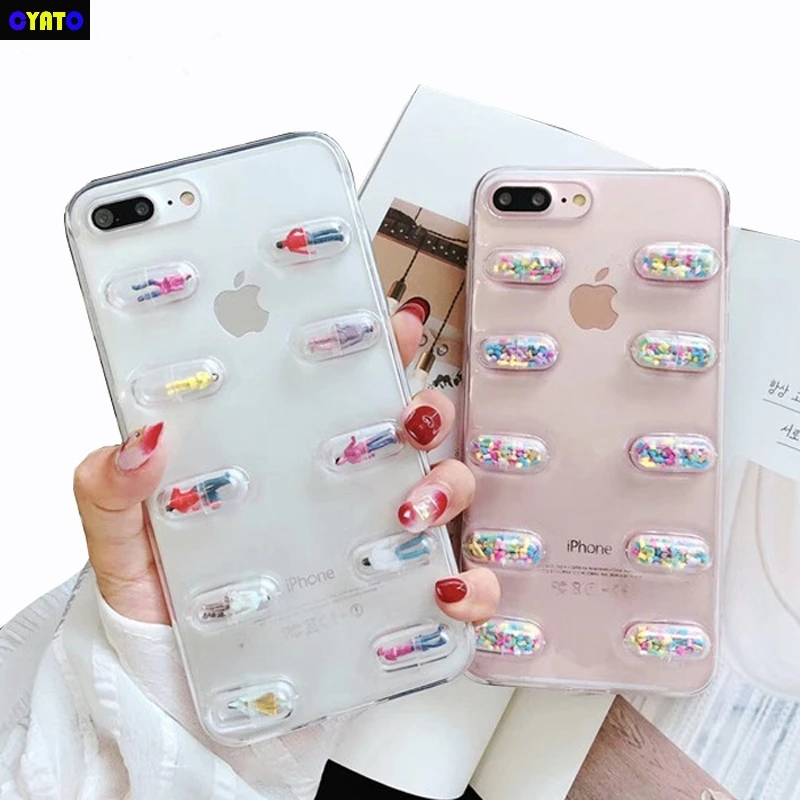 MYSUN3D мультяшная Капсульная кукла чехол для телефона iPhone X модный прозрачный ТПУ