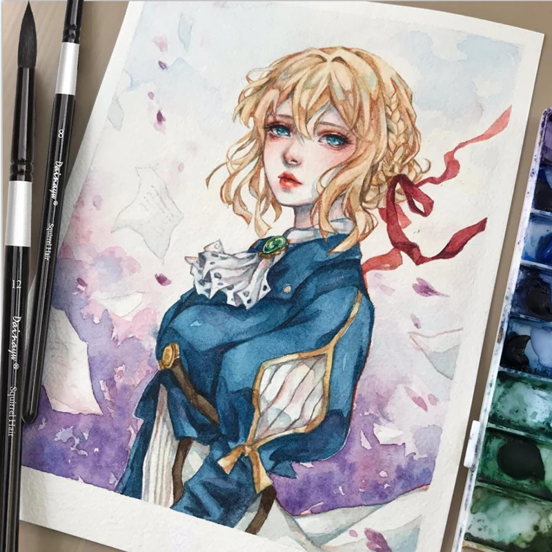 Escovas de Pintura Jogo de Escova para Guache Dainayw Escovas Esquilo Hair & Cabelo Cavalo Arte Artística Mop Lavagem Aquarela Pintura 4 9 Lavagem Jogo de Escova para Guache Aquarela Arte pintura