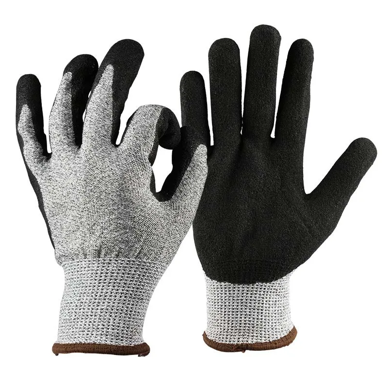 

Pu coated palm gloves black anti-static dipped coating nylon anti-skid protective gloves