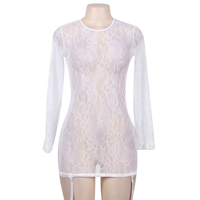 RN80359 Мода Печати Кружева Спинки Белье Babydoll Sexi Женщина Эротическое Черный С