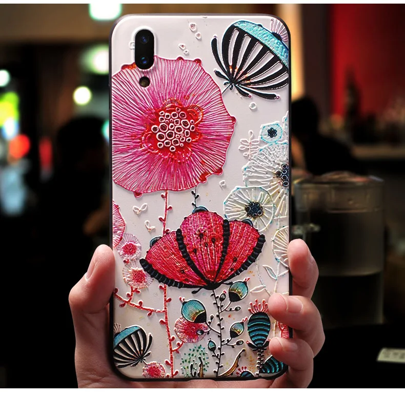 For vivo v15 pro Case 15 color 3d embossed pattern New design Soft TPU Silicone back cover case for vivo Y67 Y91C Y97 Y85 X27