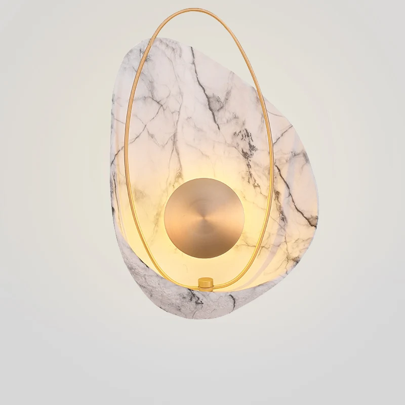 

Creative 110v 220v LED White Black Resin Wall lamps light bedroom hotel bedside white resin marble wall sconces wall mounted