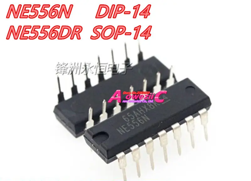 Aoweziic 2017 + 100% новый импортный оригинальный NE556N DIP-14 / NE556D SOP-14 двухканальный чип