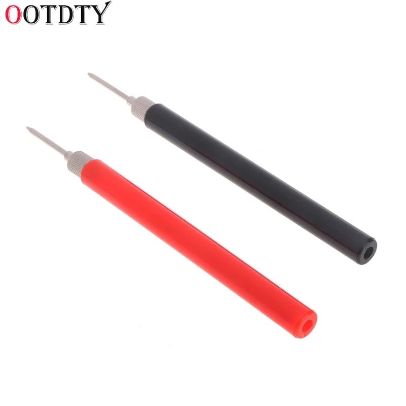 

OOTDTY 2pcs Spring Test Probe Tip Insulated Hook Wire Connector Lead Pin for Multimeter Stainless Steel Needle Test Leads Pin