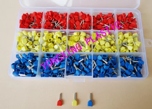 

850pcs/box TE0508 TE7508 TE1008 insulated twin cord end terminal block