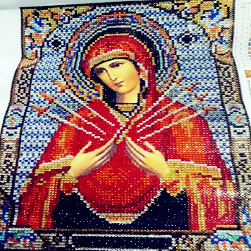 Круглые бусины религиозные иконы алмазная картина наборы крестиков вышивка