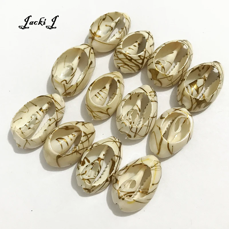 Новый принт натуральный Puka Cowrie морские бусы из ракушек золотой фольги раковины
