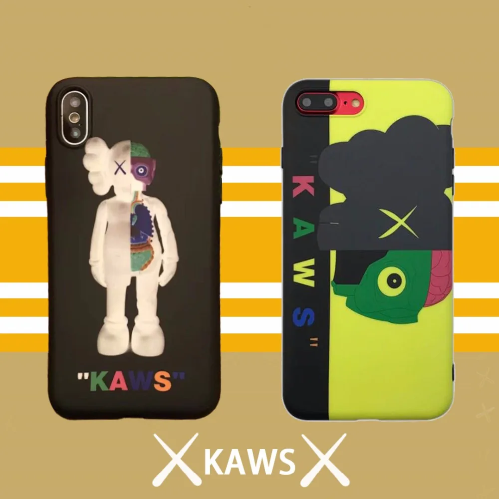 Trend Hip hop Style Kaws doll Phone Case For iPhone X 8 7 Plus 6 6S