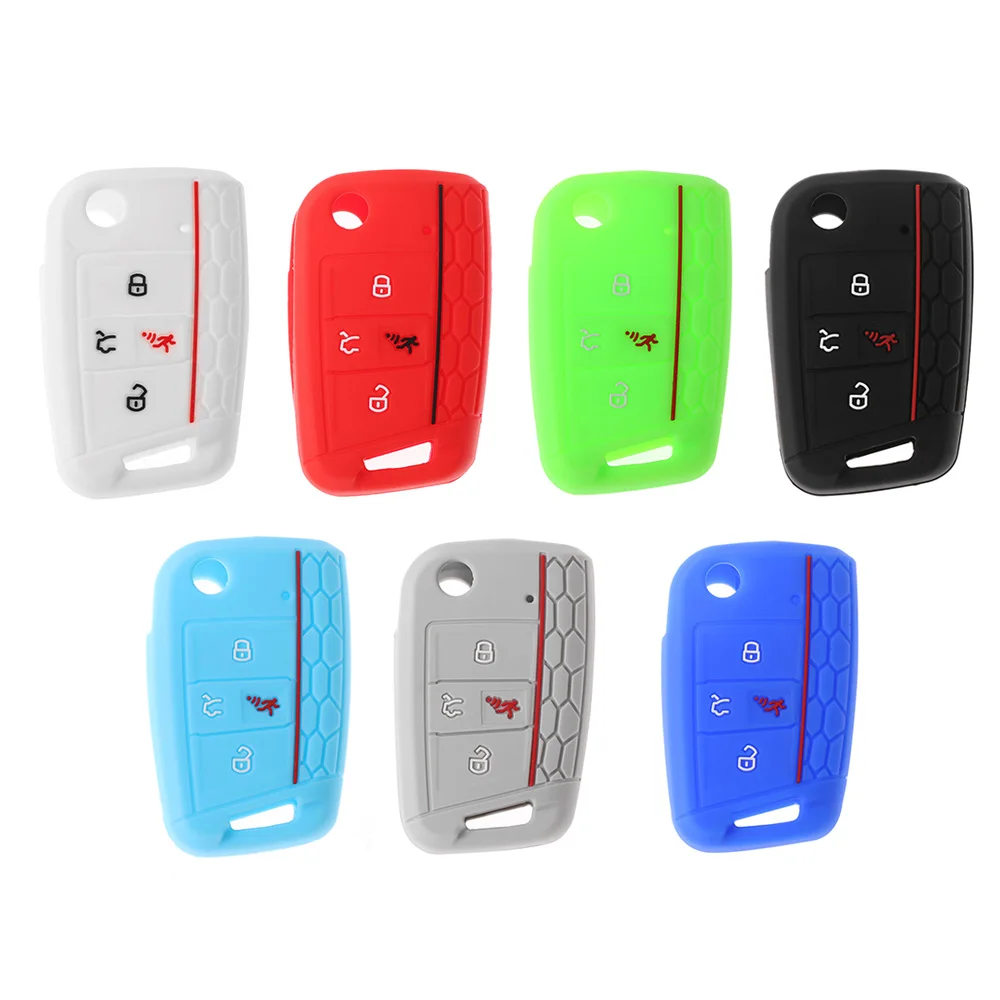 

1PC Professional Silicone Soft Key Shell Car Key Cover Case Protect Remote Bag Replacement Holder ForVW