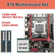 Kllisre X79 M2 набор материнских плат с Ксеон LGA2011 E5 2640 C2 2x8GB = 16 Гб 1600 МГц DDR3 память ECC Reg M-ATX USB2.0 PCI-E NVME