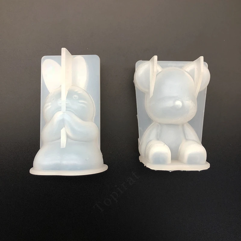 

1pcs 3D Cute Animals Rabbit Bear DIY Silicone Jewelry Tools for Making Pendant Resin Casting Mould Handcraft Tool