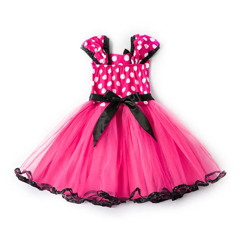 Baby Girls Minnie Tutu Dress Fancy Mouse Cosplay Costume Bow-knot Dot Backless Kids Cartoon Dress Party 1 Year Birthday Dress