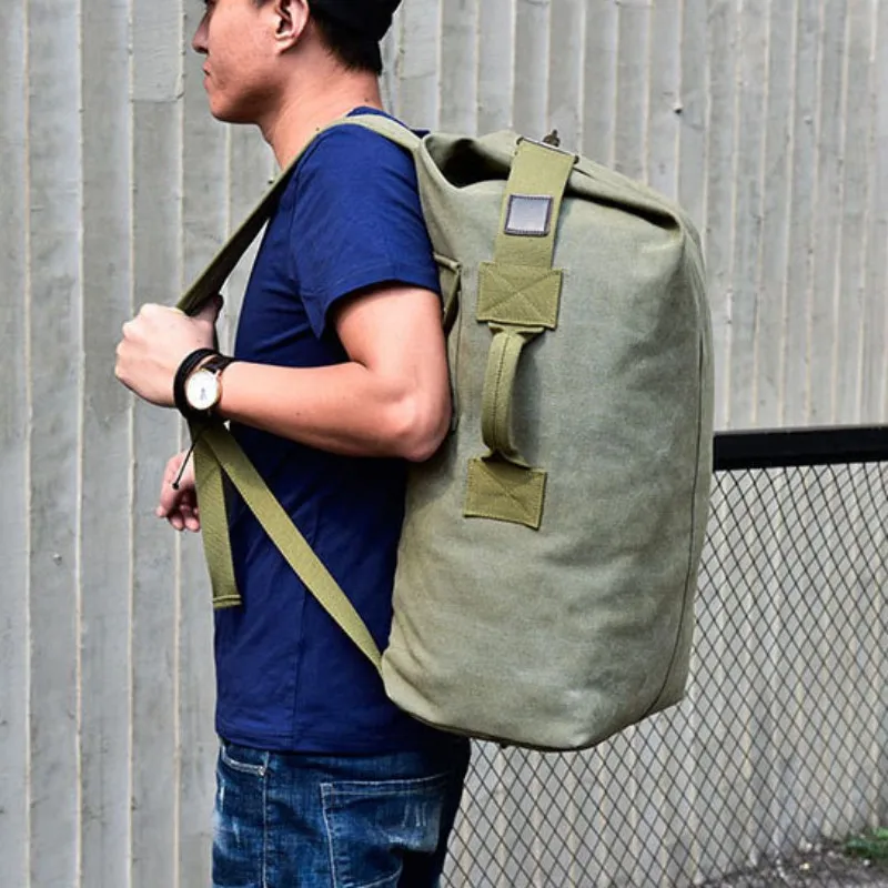 Outdoor Men Camping Bags Large Capacity Double Strap Duffle Camping