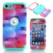 Touch 6 Cases Colorful Phone Cases For iPod Touch 6 Hybrid Silicone Anti-Shock Fundas Conque w/Screen Protector Film+Stylus Pen