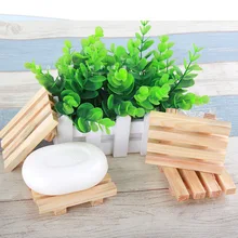 Сухой мыльница натуральный деревянная мыльница натуральной сосны душ пластины мыть мылом Ванная комната оборудование