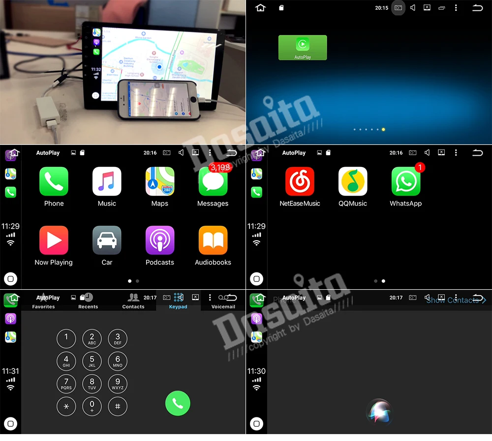 Dasaita Carplay USB ключ для iphone android авто для телефонов android автомобильный навигатор gps с smart link поддерживает iOS телефоны